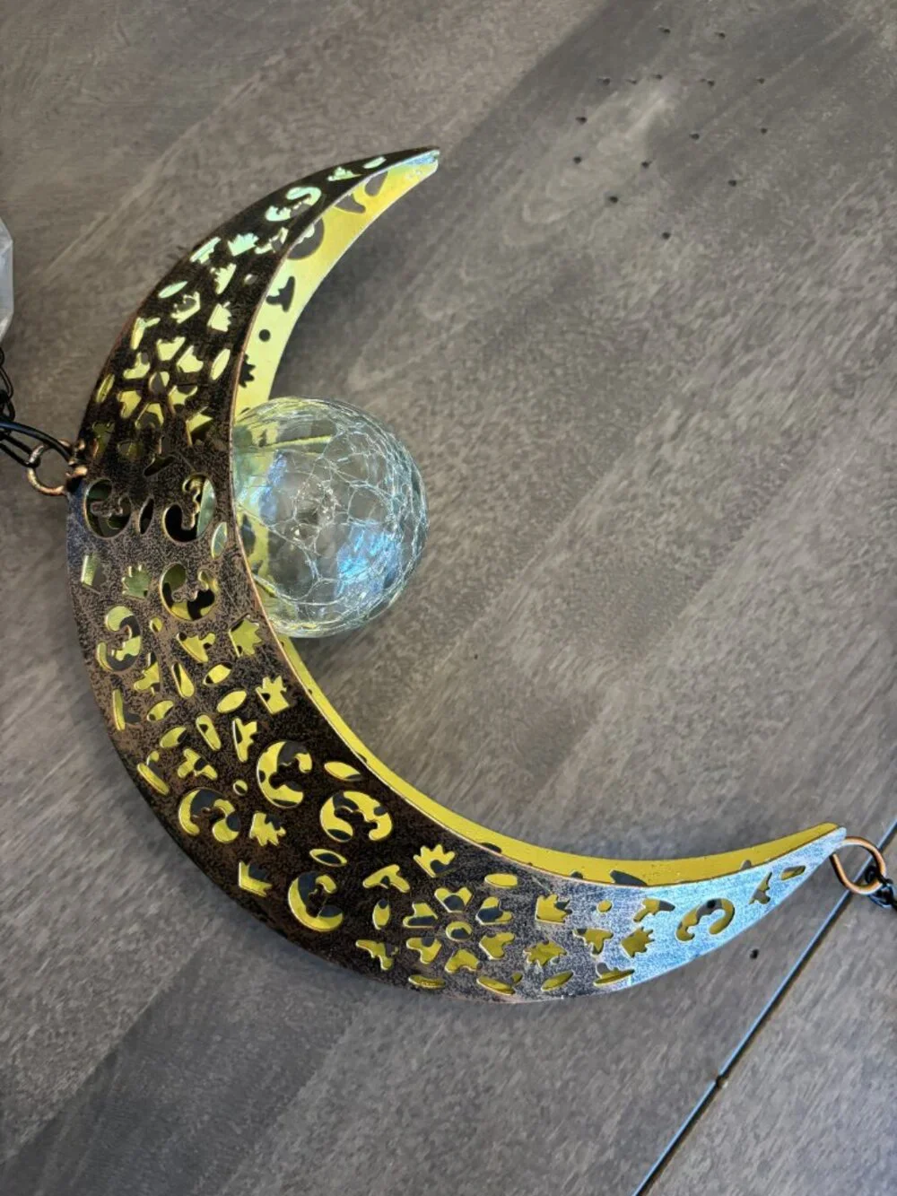 Moon wind chime/solar outdoor-New without tags